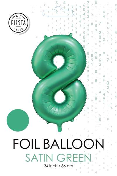 XXL Folienballon Zahl 8 Satin Grün